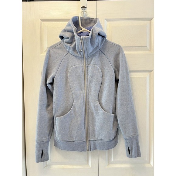 Sold Lululemon Scuba Hoodie Women’s Size 6 In Heathered Lullaby/baby Blue - Picture 10 of 13